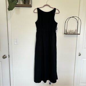 NWT Universal Thread Black Cotton Blend Slit Side Midi Mid Length Dress Medium